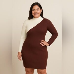Dress Brown and white